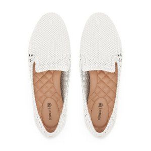 Birdies White Woven Vegan Starling Loafers (7.5) NWOT!